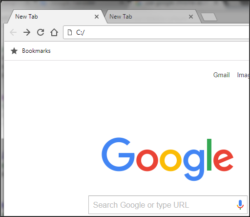 Open C drive using Google Chrome
