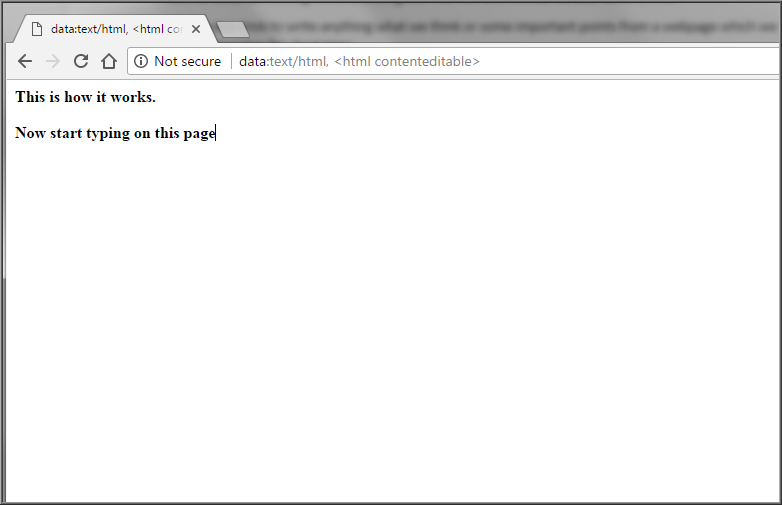 Trick To Use Google Chrome As Notepad