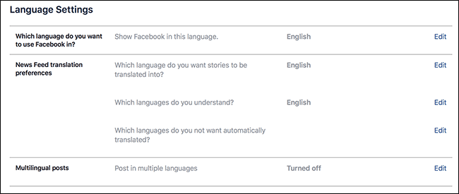 Create Facebook Posts in Multiple Languages Language settings