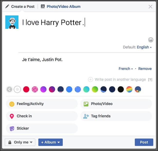 Create Facebook Posts in Multiple Languages another language min