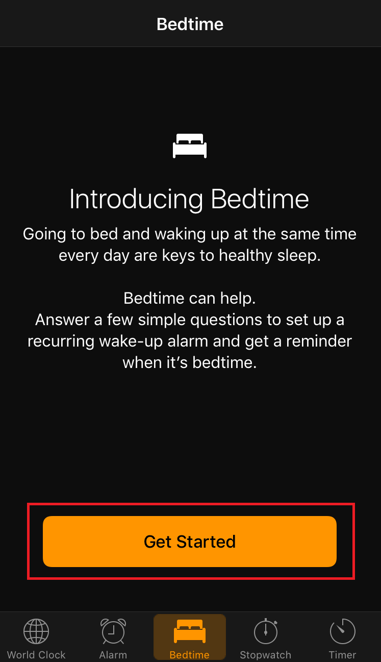 Get Started Bedtime