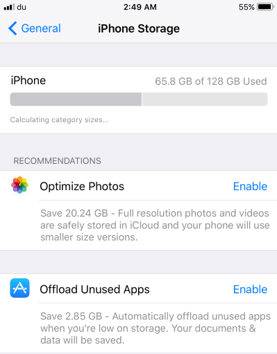 iOS 11 Storage-Optimization