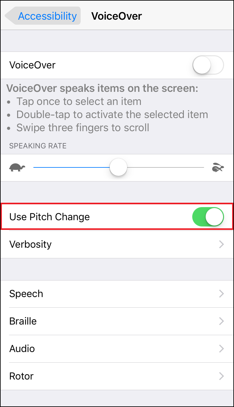 Pitch Change Setting