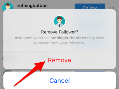 Remove followers from your Instagram private account
