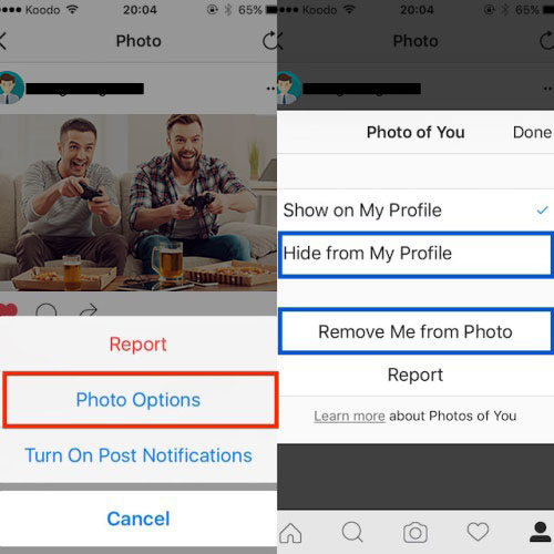 Remove from pictures you are tagged in