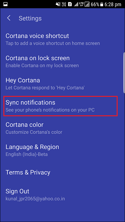sync notifications