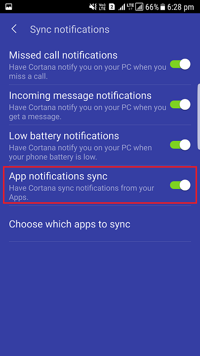 app notification sync