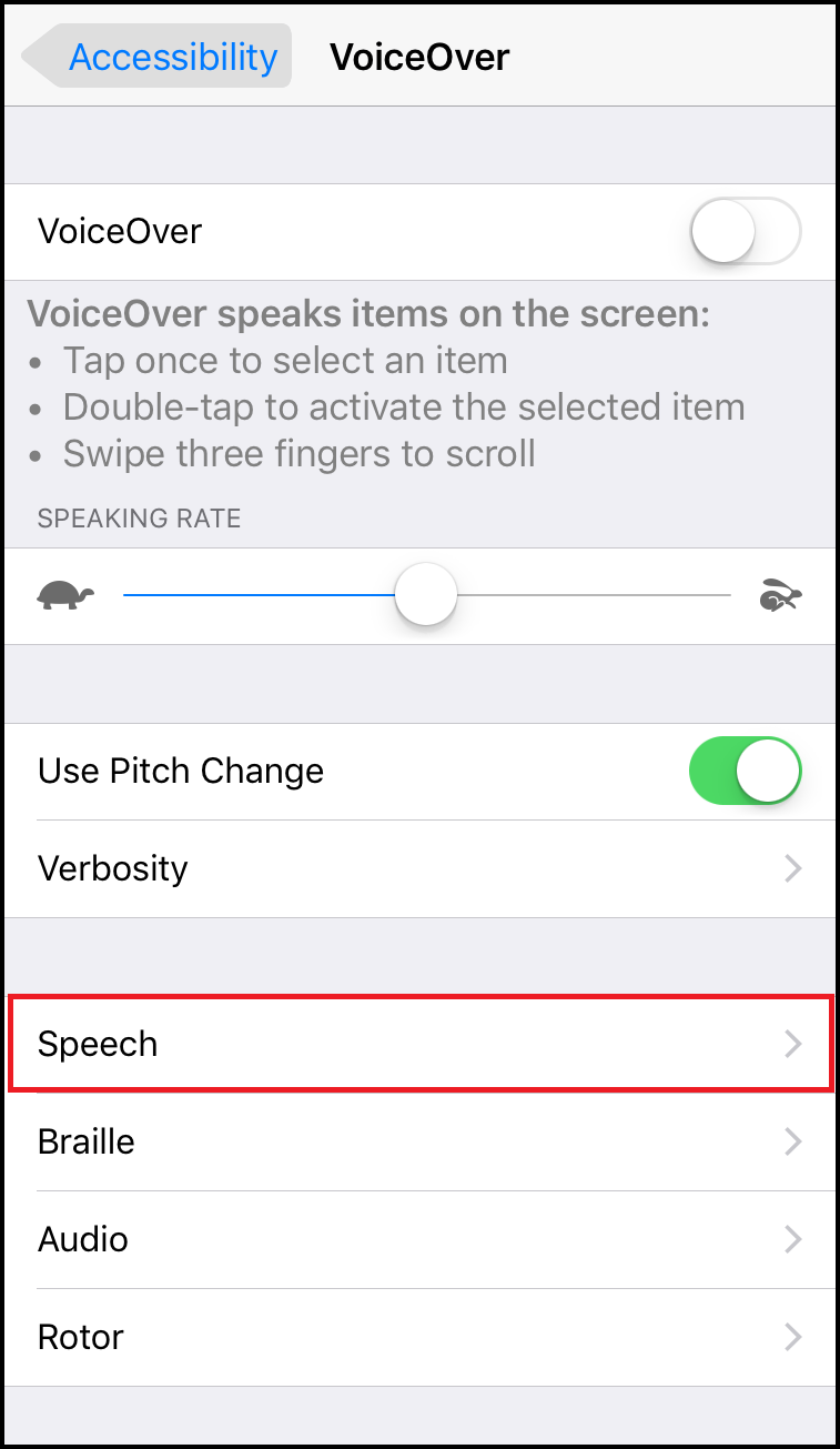Speech Settings