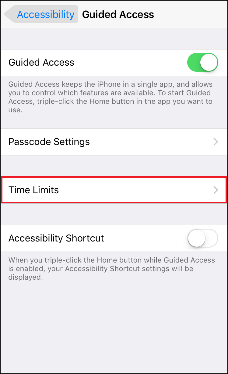 Time Limits Settings