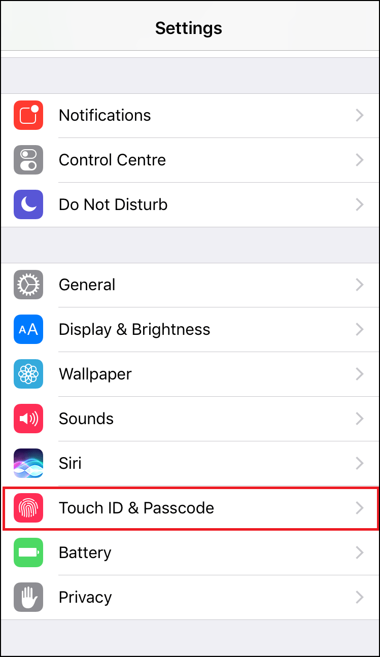 Touch ID & Passcode