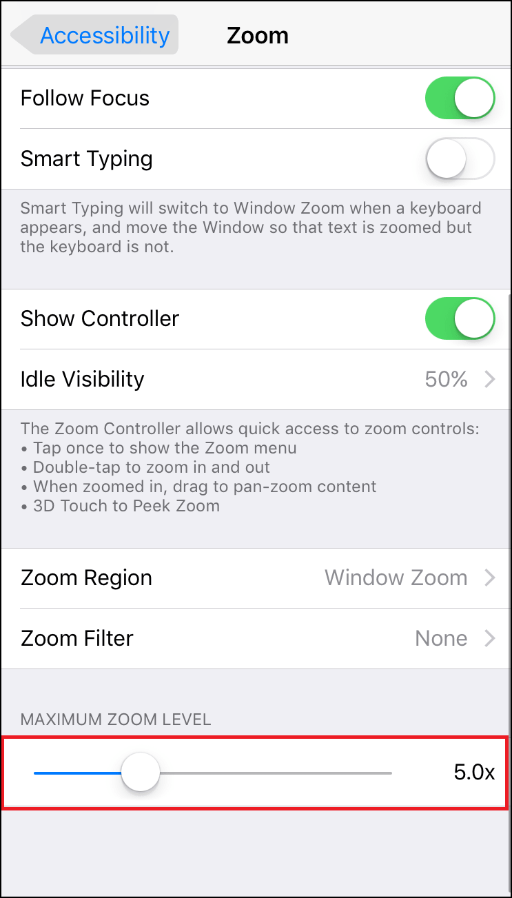 Zoom Level