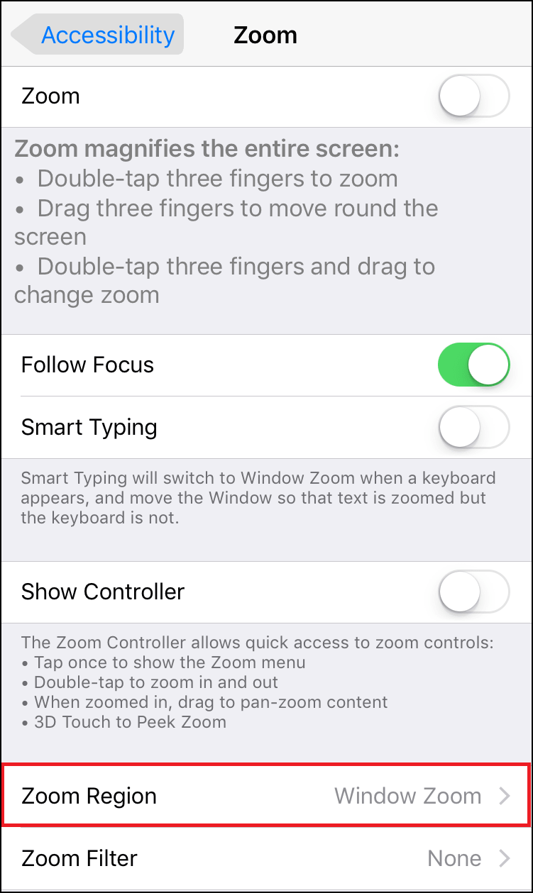 Zoom Region