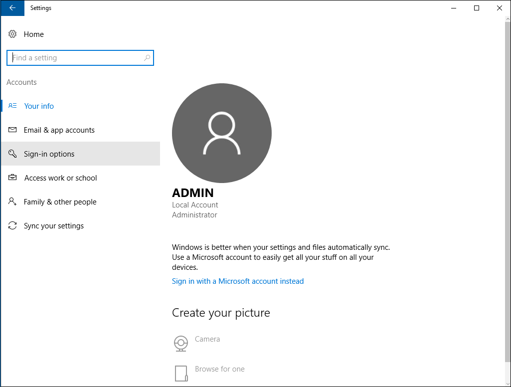 accounts screen