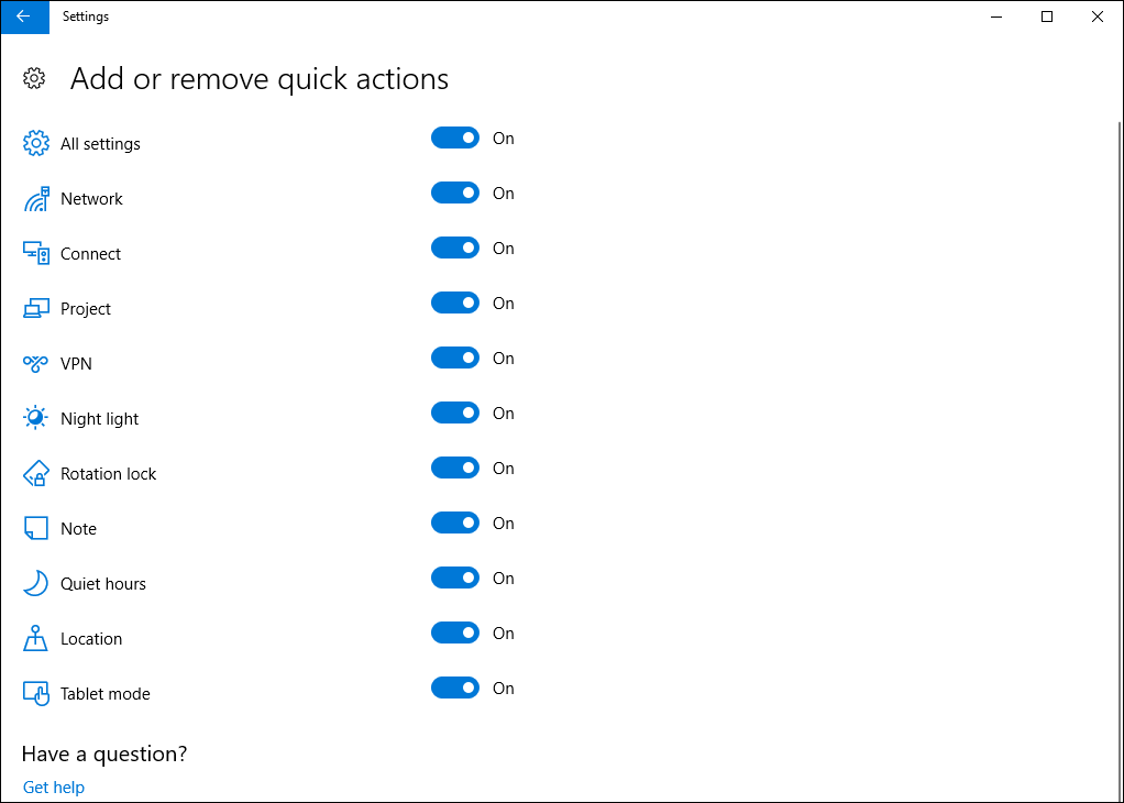 How to customise the Action Center in Windows 10