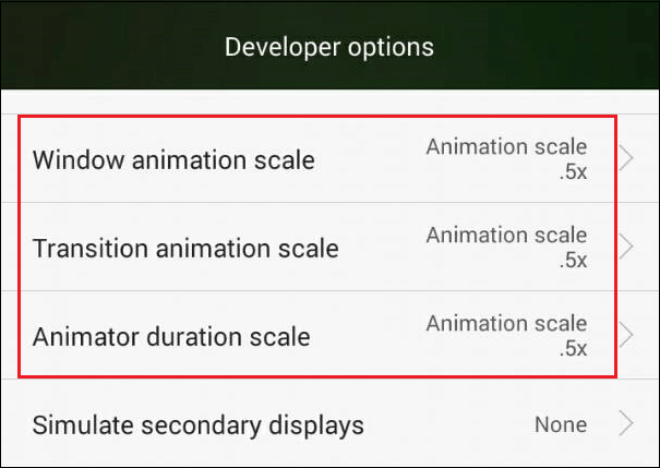 Windows animation scale
