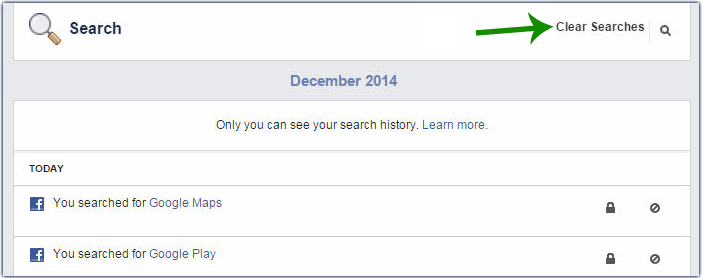 Delete Facebook Search History