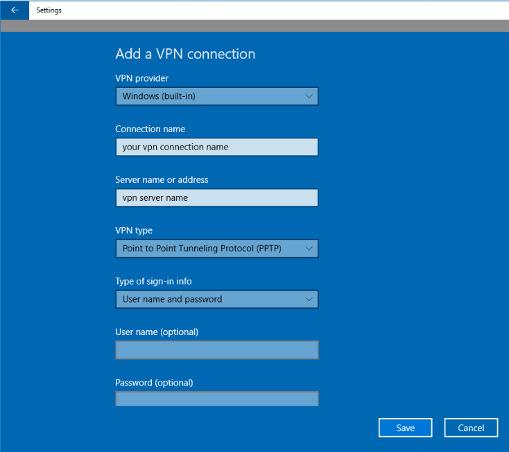 how to setup private network in windows 10