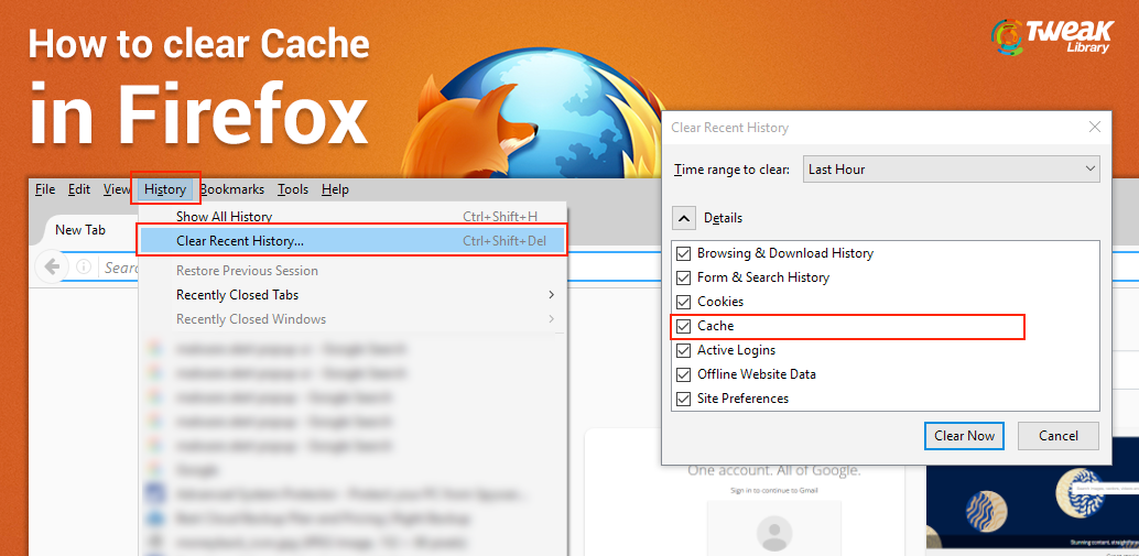 how to clear cache