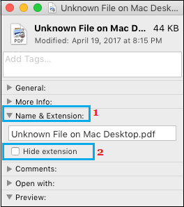 hide extention