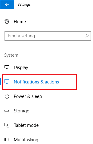 notifications and actions