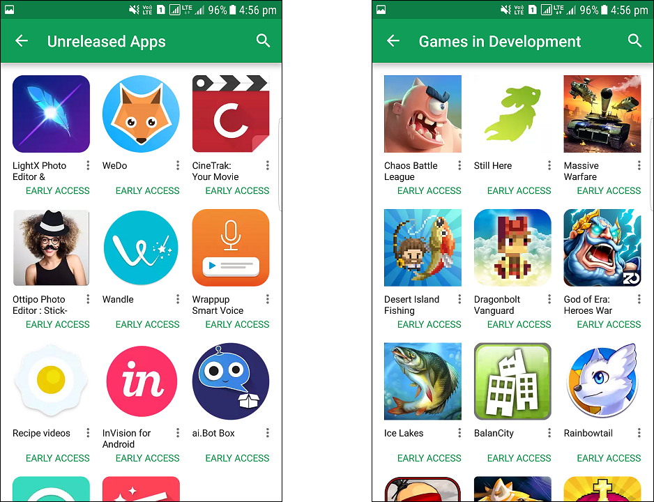 Unreleased Apps and Games in Development