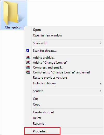 right click on specific folder