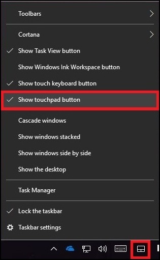 Show Touchpad Button