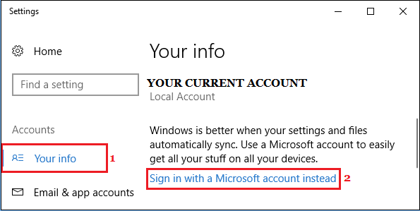 sign in with microsoft account instead