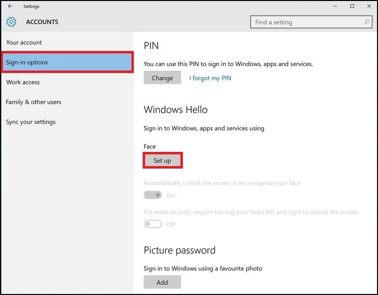 Windows Hello Facial Recognition Setup Not Working In 11/10 Disable Or