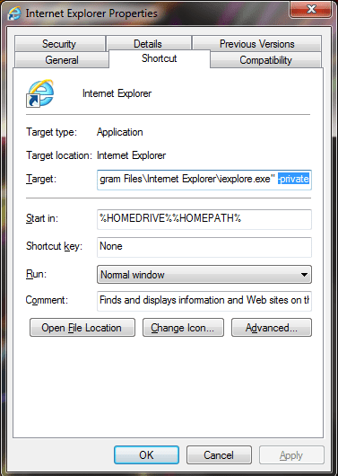 Always Start Web Browser in Private Browsing Mode