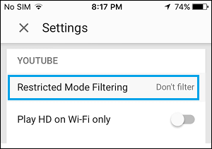 Set restrictions. Set restrictions